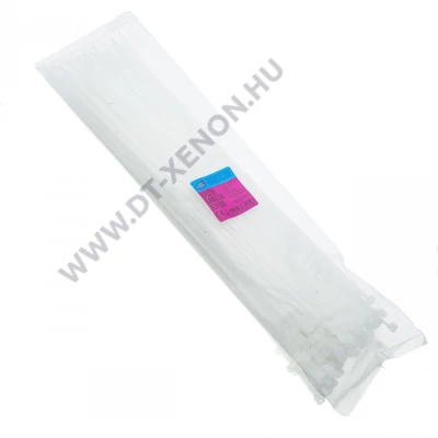 Einparts fehér kábelkötegelő készlet 3,5x300mm, 100db, EPCT05