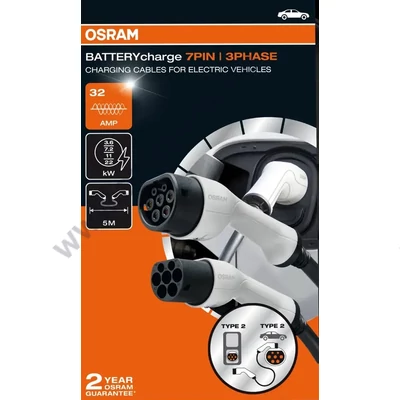 Osram BATTERYcharge 7PIN 3PHASE 32AMP töltő kábel elektromos autóhoz OCC23P05