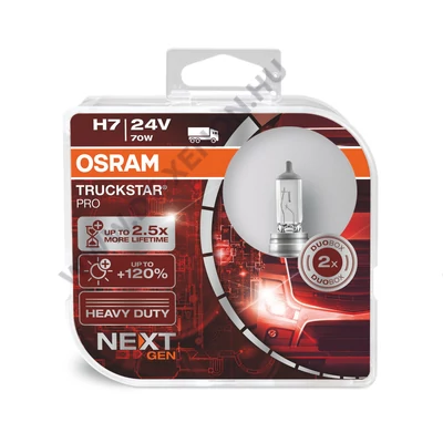 Osram Truckstar Pro Next Gen 24V +120% H7 halogén izzó DUO BOX 64215TSP-HCB