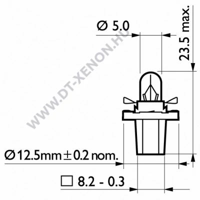 Philips BAX8,5d/2 1,2W 12V fekete műszerfal izzó 10db-os készlet 12598CP 
