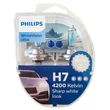 Philips H7 WhiteVision Ultra halogén izzó +60% 12972WVUSM + W5W