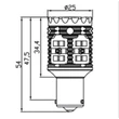 Bajonett BAU15S - PY21W LED 30x3030SMD Epistar T2 sárga Canbus