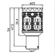 Bajonett BAU15S - PY21W LED 30x3030SMD Epistar T2 sárga Canbus