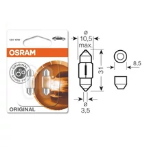 Osram C10W Original Line 31mm szofita izzó 6438-02B DUO BOX