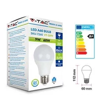 V-TAC E27 LED 9W (=60W) 2700K VT-2099/ SKU-7260