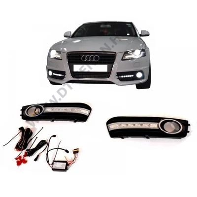 Einparts EPAU04 AUDI A4 B8 2008-2011 LED DRL nappali menetfény készlet ködlámpa kerettel