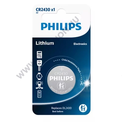 Philips Lítium gombelem 3V CR2430-00B 1db-os csomag