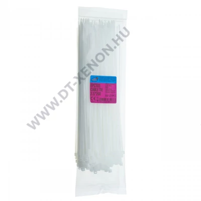 Einparts fehér kábelkötegelő készlet 2,5x200mm, 100db, EPCT03