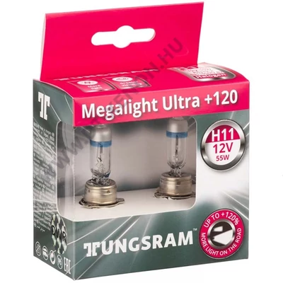 Tungsram H11 Megalight Ultra halogén izzó +120% (utolsó doboz, 1db van benne)