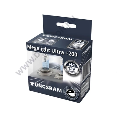 Tungsram Megalight Ultra H4 +200% halogén izzó DUO BOX 50440XHU