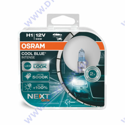 Osram H1 Cool Blue Intense NextGen +100% 5000K halogén izzó DUO BOX 64150CBN-HCB