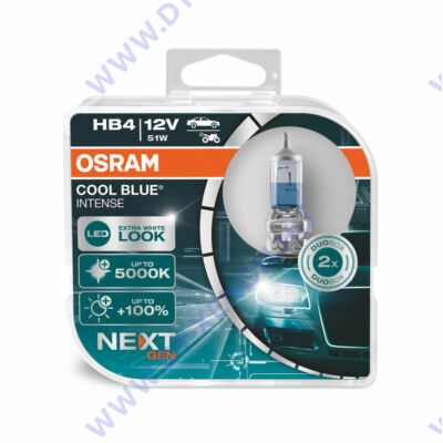 Osram HB4 Cool Blue Intense NextGen +100% 5000K halogén izzó DUO BOX 9006CBN-HCB
