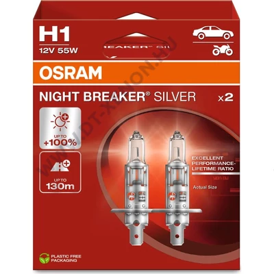 Osram Night Breaker Silver +100% H1 DUO BOX halogén izzó 64150NBS-2HB