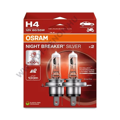 Osram H4 Night Breaker Silver +100% DUO BOX halogén izzó 64193NBS-2HB