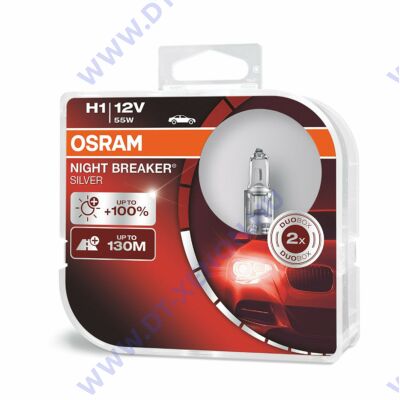 Osram Night Breaker Silver +100% H1 DUO BOX halogén izzó 64150NBS-HCB