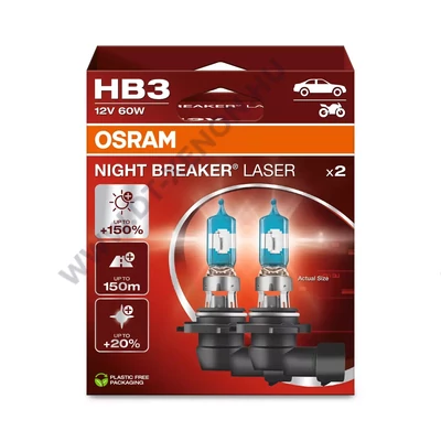 Osram Night Breaker Laser HB3 +150% halogén izzó 9005NL-2HB DUO BOX