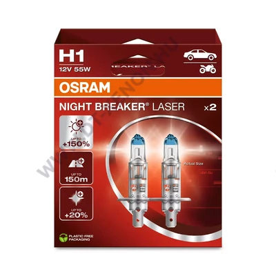 Osram Night Breaker Laser H1 +150% halogén izzó DUO BOX 64150NL-2HB