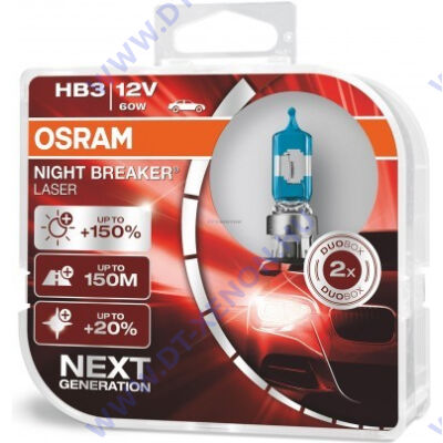 Osram Night Breaker Laser HB3 +150% halogén izzó 9005NL-HCB DUO BOX
