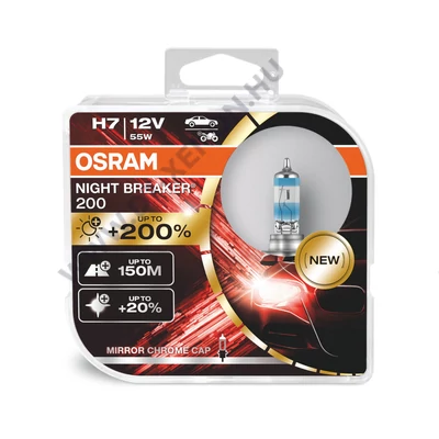 Osram Night Breaker 200 H7 55W +200% halogén izzó DUO BOX 64210NB200-HCB
