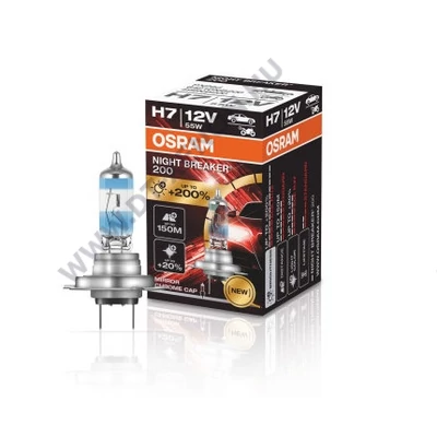 Osram Night Breaker 200 H7 55W +200% halogén izzó 64210NB200