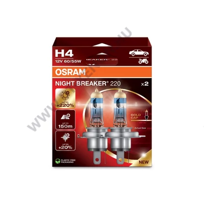 Osram Night Breaker 220 H4 55W +220% halogén izzó DUO BOX 64193NB220-2HB