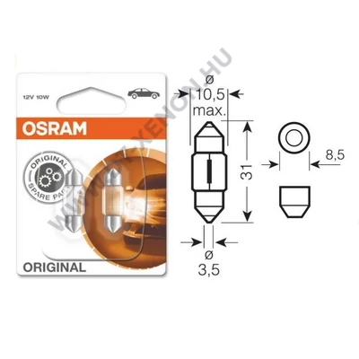 Osram C10W Original Line 31mm szofita izzó 6438-02B DUO BOX