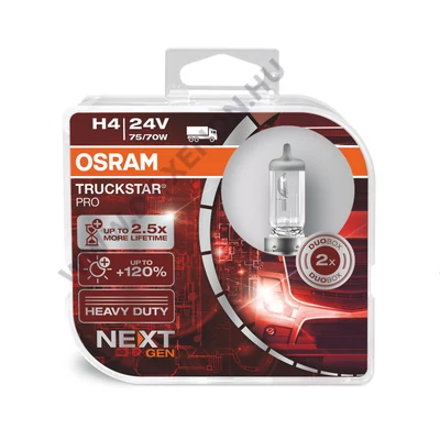 Osram H4 Truckstar Pro Next Gen 24V +120% DUO BOX halogén izzó 64196TSP-HCB