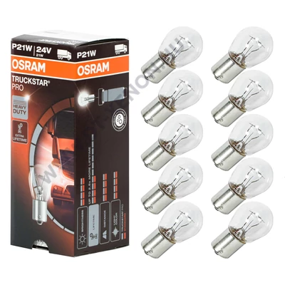 Osram P21W BA15S Truckstar Pro 24V halogén izzó 7511TSP 10db-os készlet