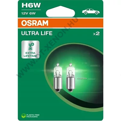 Osram H6W BAX9S Ultra Life halogén izzó DUO BOX 64132ULT-02B