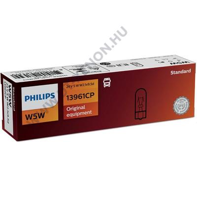 Philips T10 W5W 24V Standard halogén izzó 13961CP 10db-os készlet