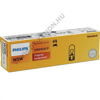 Philips T10 W5W 12V ExtraDuty halogén izzó 12961EDCP 10db-os készlet