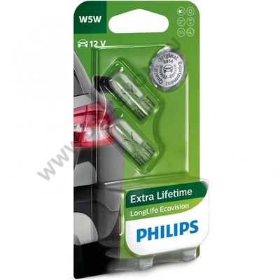 Philips T10 W5W LongLife EcoVision halogén izzó készlet 12961LLECO