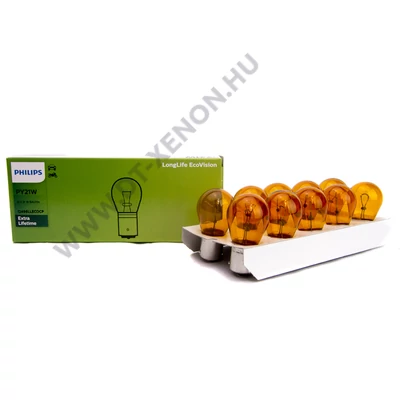 Philips BAU15S PY21W LongLife EcoVision halogén izzó 12496LLECOCP 10db-os készlet