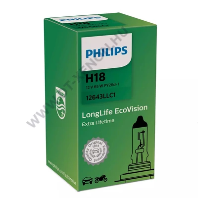 Philips LongLife EcoVision H18 65W halogén izzó 12643LLC1