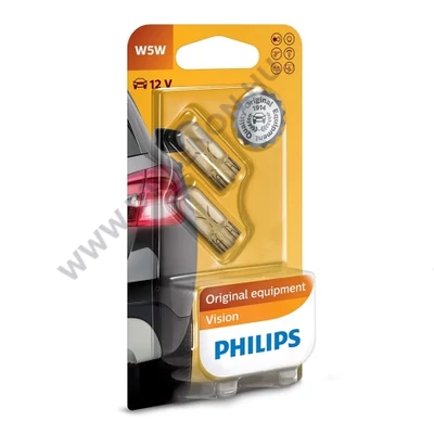 Philips T10 W5W Original Vision +30% halogén izzó készlet 12961B2