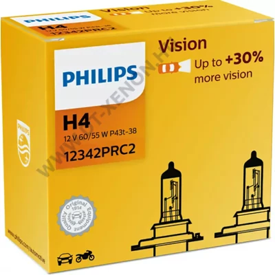 Philips H4 Vision +30% DUO BOX halogén izzó 12342PRC2