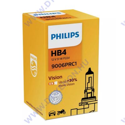Philips HB4 9006 Vision halogén izzó +30% 9006PRC1