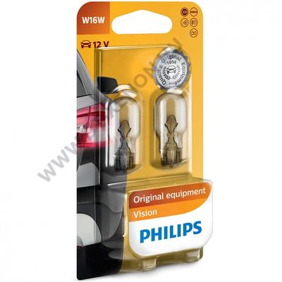 Philips T15 W16W Vision halogén izzó +30% 12067B2 DUO BOX