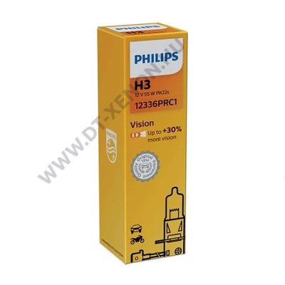 Philips H3 Vision halogén izzó +30% 12336PRC1