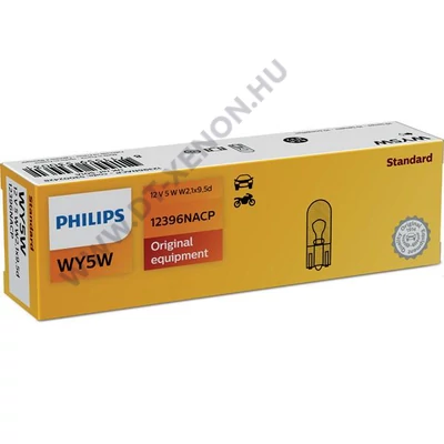 Philips T10 WY5W Standard Vision +30% 10db-os halogén izzó készlet 12396NACP