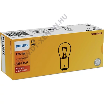 Philips P21/4W BAZ15D Standard Vision +30% 10db-os halogén izzó készlet 12594CP
