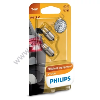Philips BA9S T4W Standard Vision +30% halogén izzó készlet 12929B2