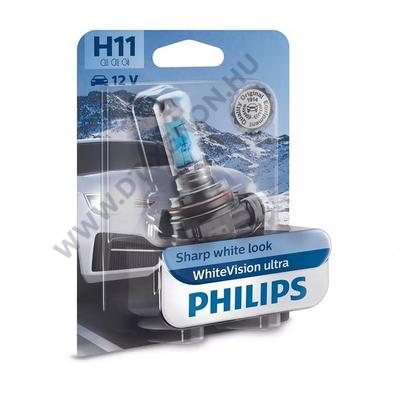 Philips H11 WhiteVision Ultra halogén izzó +60% 12362WVUB1