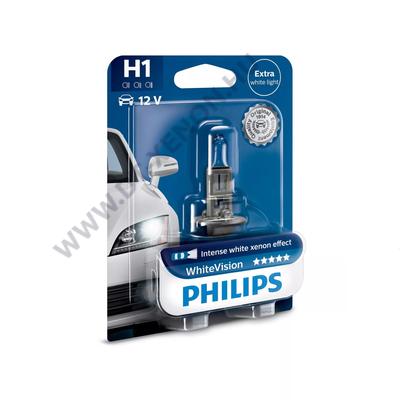 Philips H1 WhiteVision halogén izzó +60% 12258WHVB1