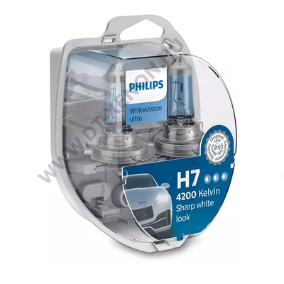 Philips H7 WhiteVision Ultra halogén izzó +60% 12972WVUSM + W5W