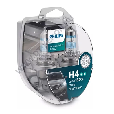 Philips H4 X-tremeVision PRO150 halogén izzó +150% 12342XVPS2