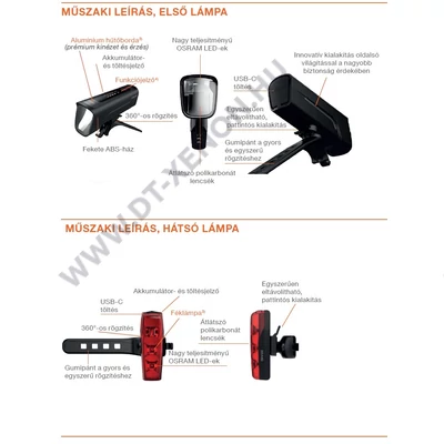 Osram LEDSBIKE Race 80 első+hátsó Kerékpár lámpa készlet LEDBL102