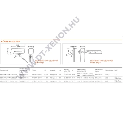 Osram LEDSBIKE Race 80 első+hátsó Kerékpár lámpa készlet LEDBL102
