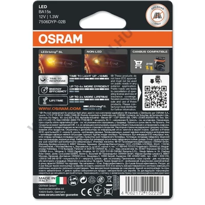 Osram LEDriving SL Standard BA15S P21W LED sárga 7506DYP-2BL