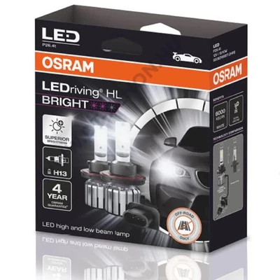 Osram LEDriving HL Bright +300% H13 15/10W 12V 6000K LED készlet 9008DWBRT-2HFB